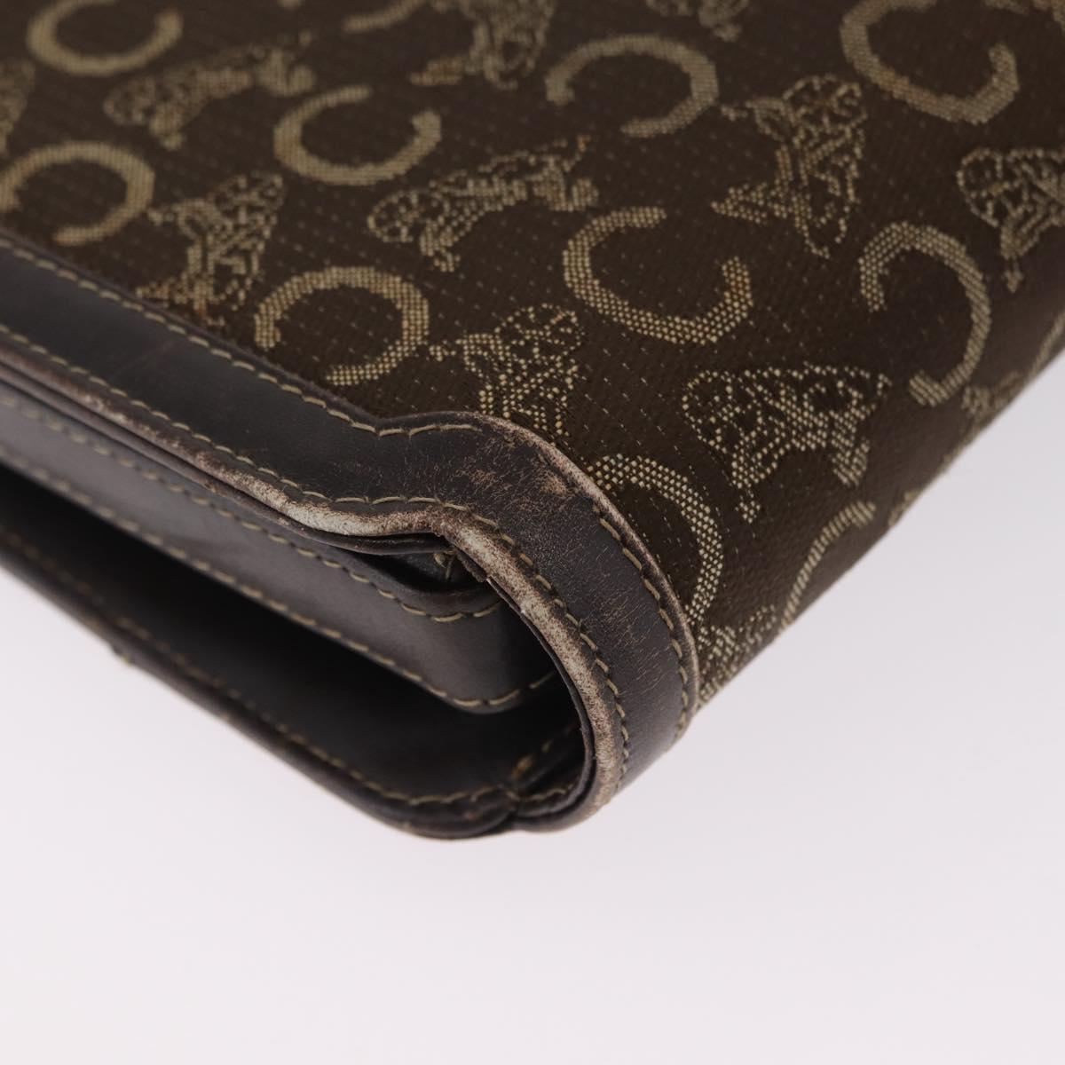 CELINE C Sulky Shoulder Bag Brown Gold Auth 207864