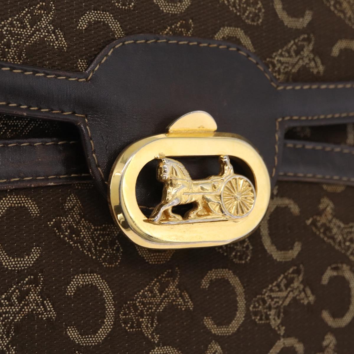 CELINE C Sulky Shoulder Bag Brown Gold Auth 207864