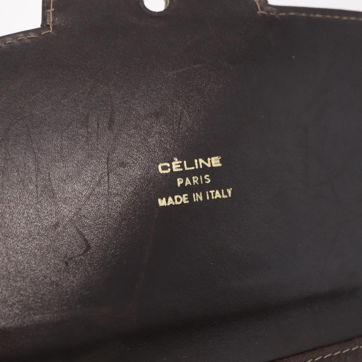 CELINE C Sulky Shoulder Bag Brown Gold Auth 207864
