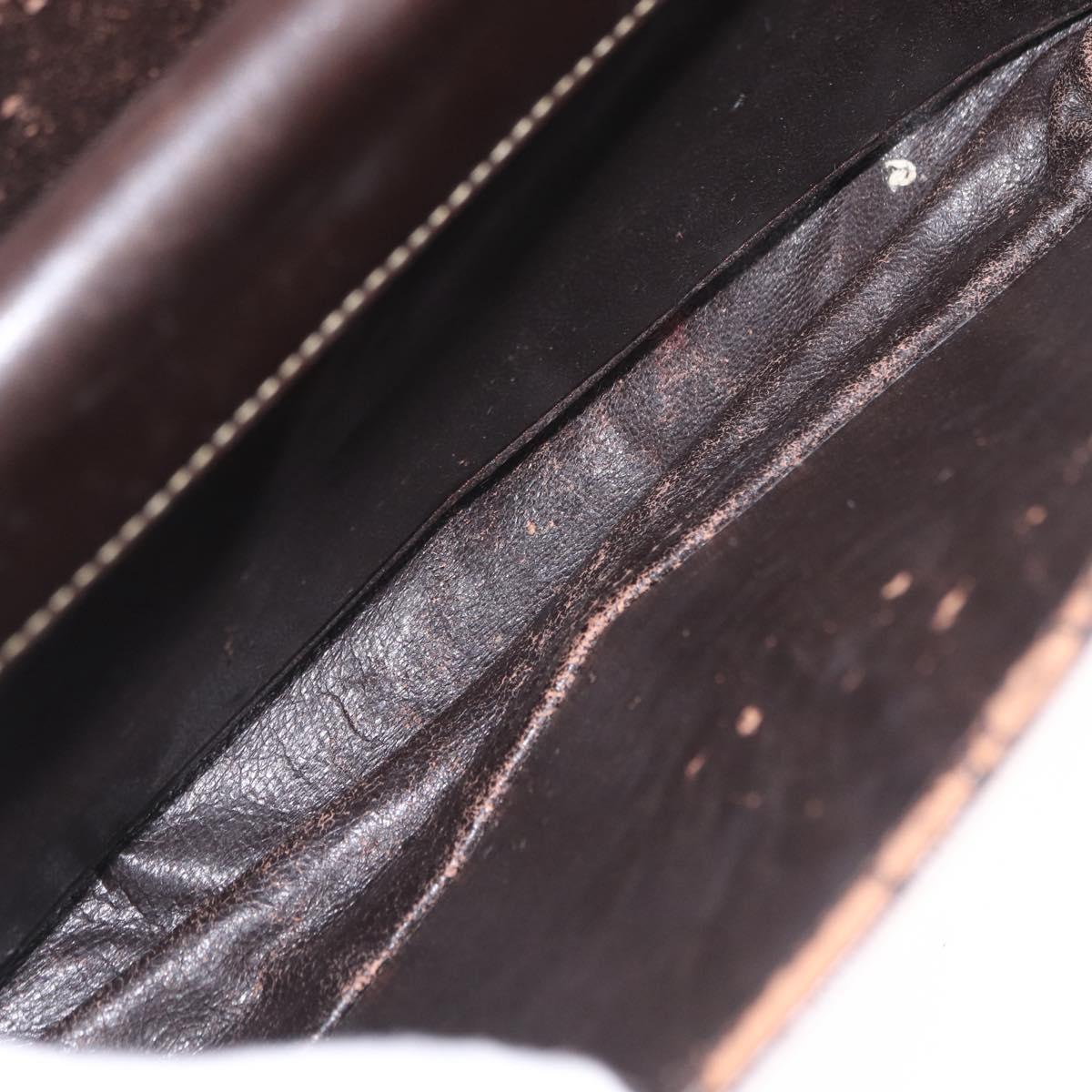 CELINE C Sulky Shoulder Bag Brown Gold Auth 207864
