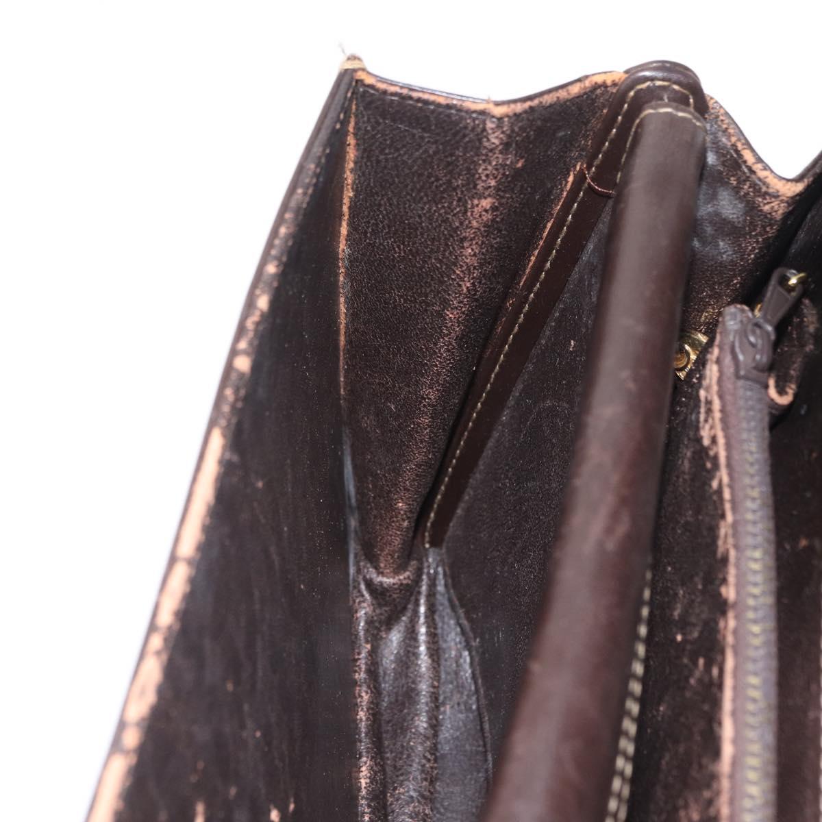 CELINE C Sulky Shoulder Bag Brown Gold Auth 207864