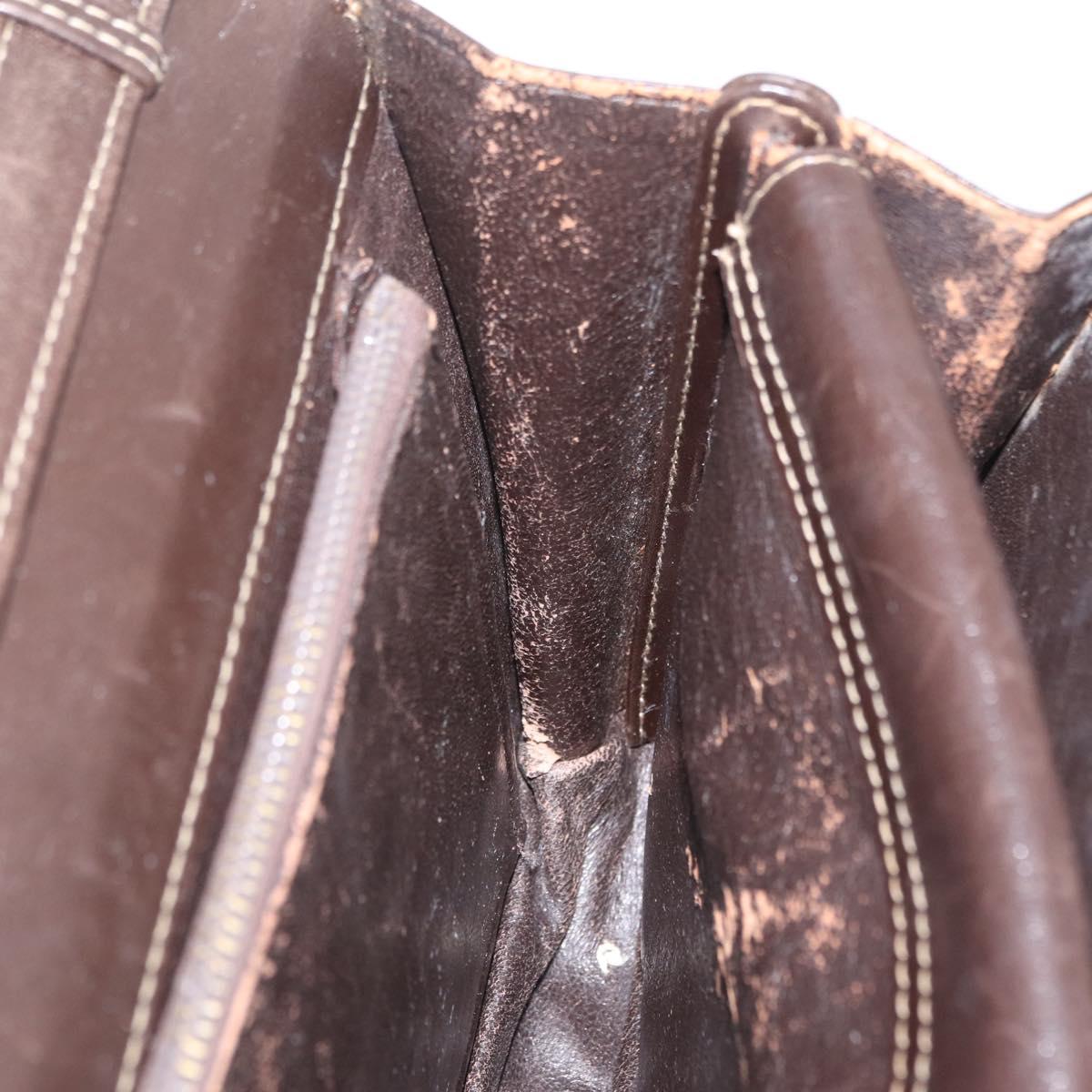 CELINE C Sulky Shoulder Bag Brown Gold Auth 207864