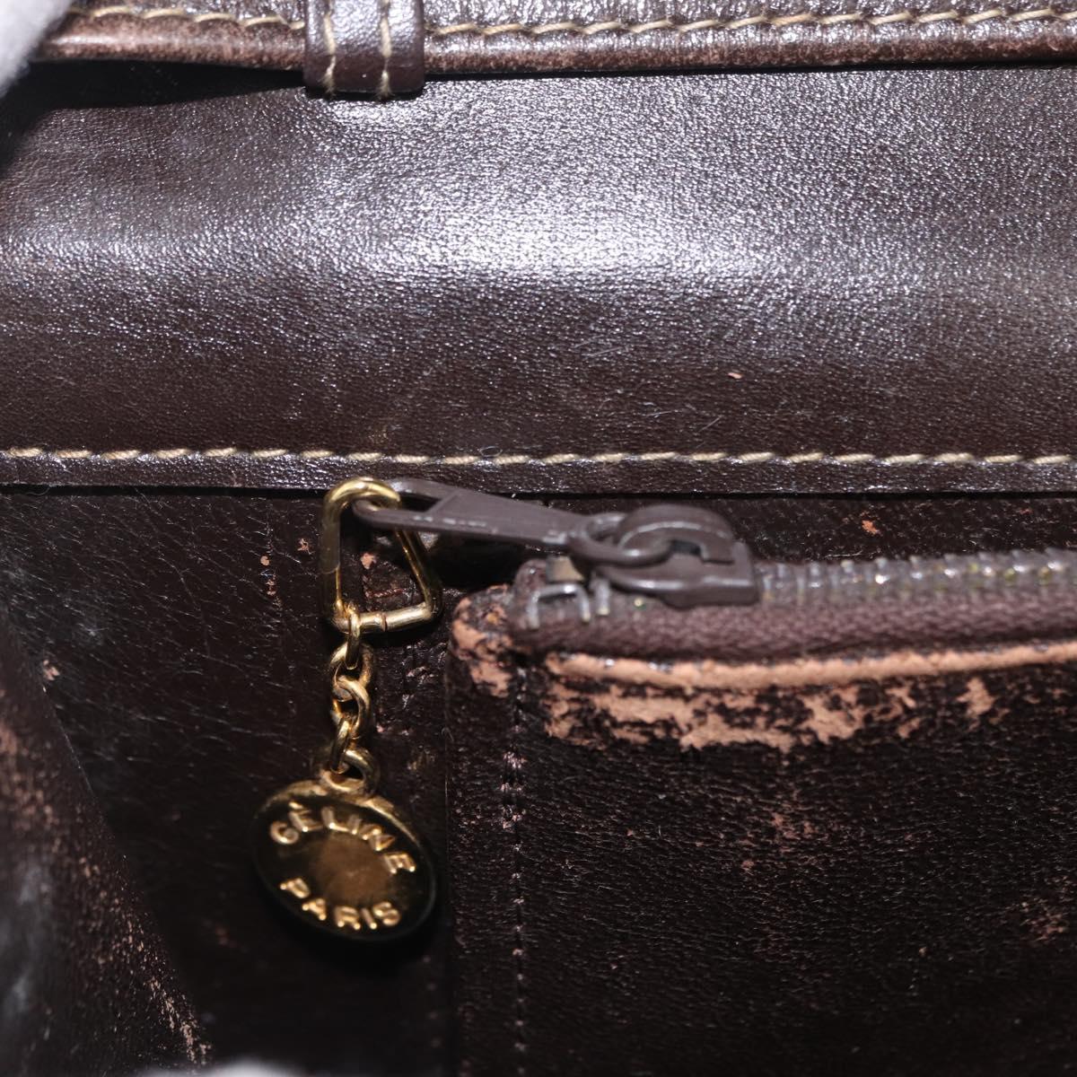 CELINE C Sulky Shoulder Bag Brown Gold Auth 207864