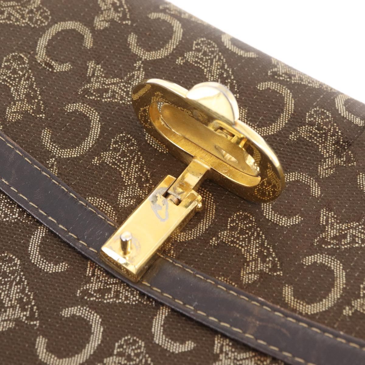 CELINE C Sulky Shoulder Bag Brown Gold Auth 207864