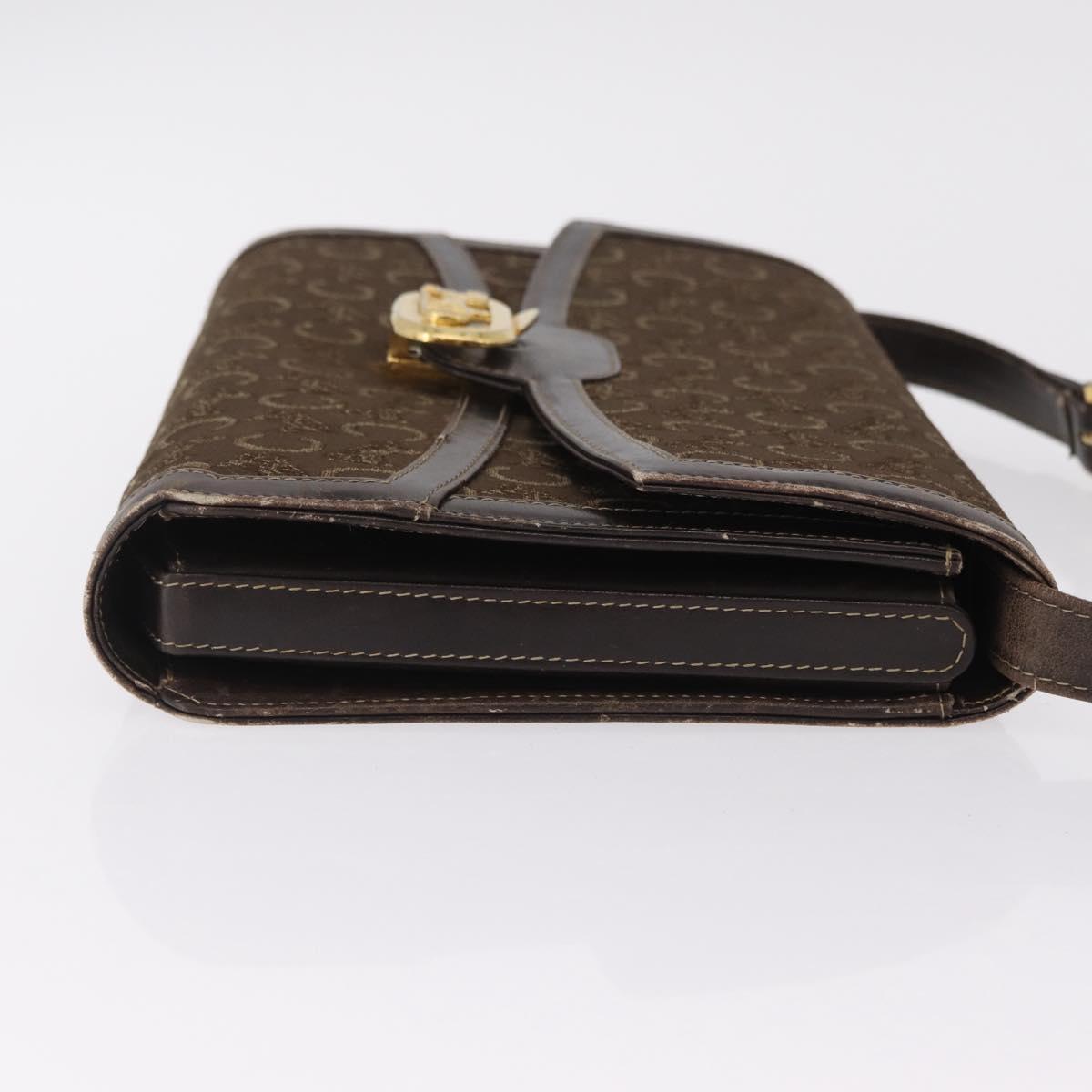 CELINE C Sulky Shoulder Bag Brown Gold Auth 207864