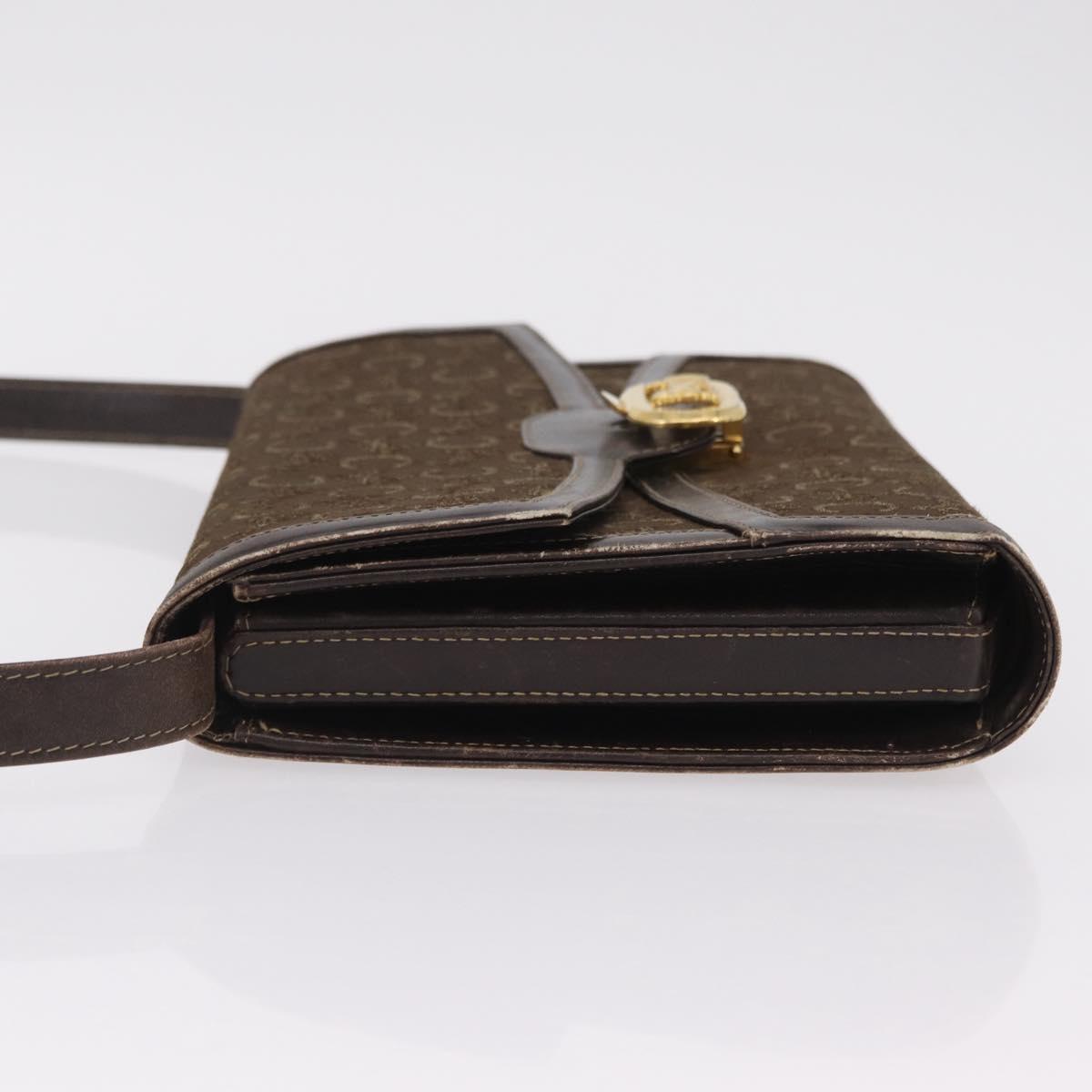 CELINE C Sulky Shoulder Bag Brown Gold Auth 207864