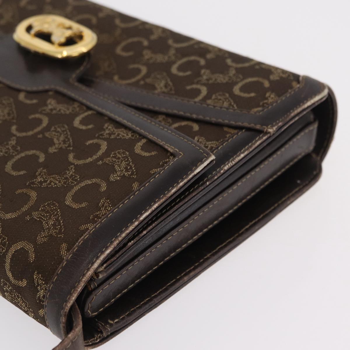 CELINE C Sulky Shoulder Bag Brown Gold Auth 207864