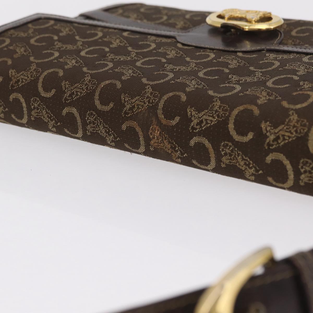 CELINE C Sulky Shoulder Bag Brown Gold Auth 207864