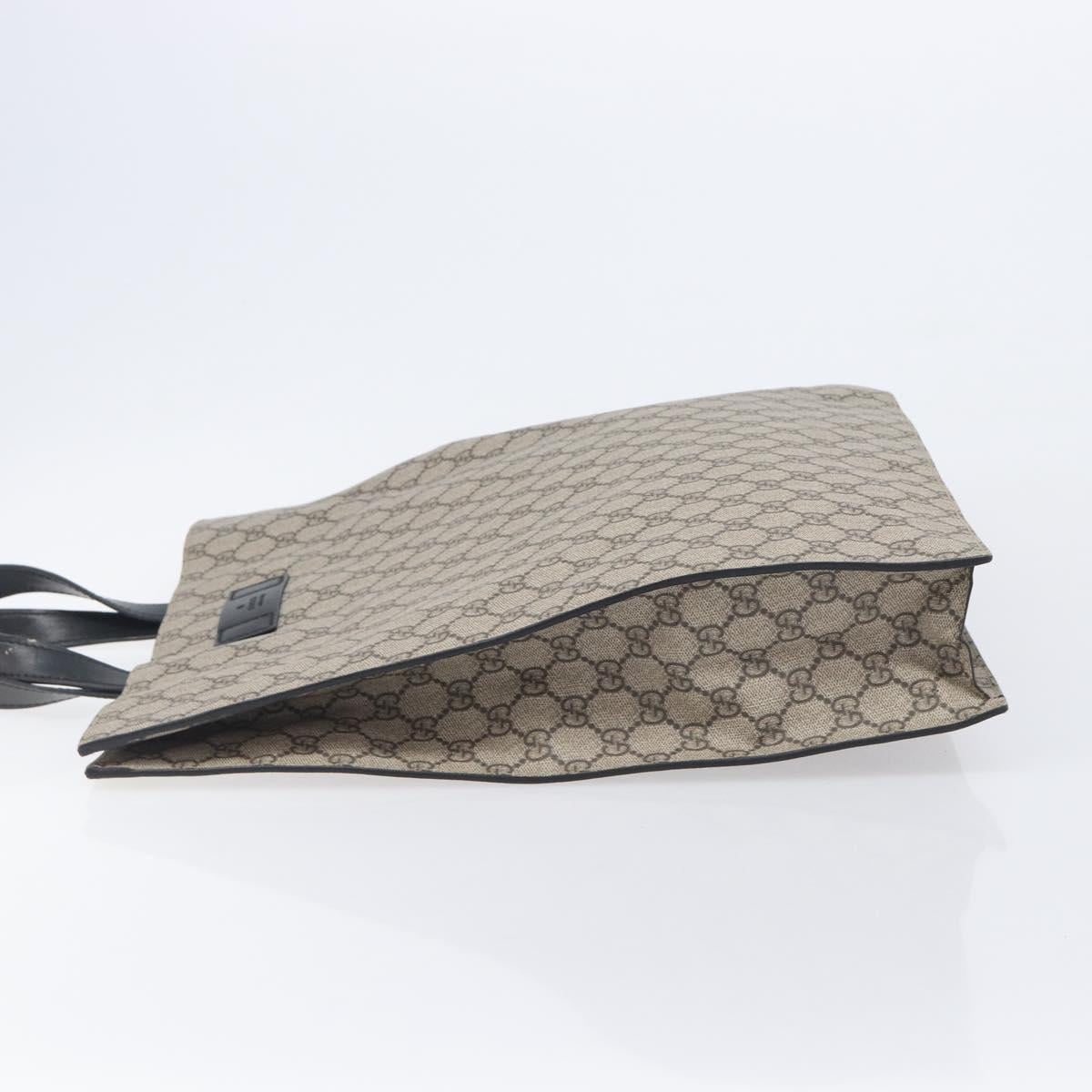 GUCCI GG Supreme Hand Bag PVC Beige Silver 456217 Auth 207865A