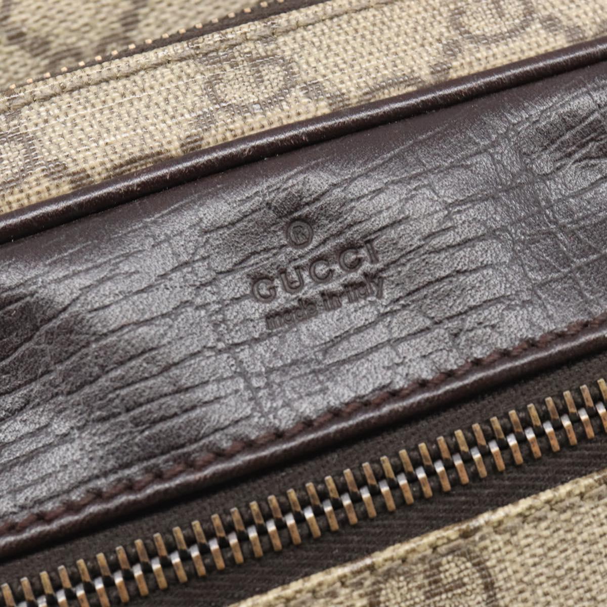 GUCCI GG Supreme Shoulder Bag PVC Beige Silver 114531 Auth 207872