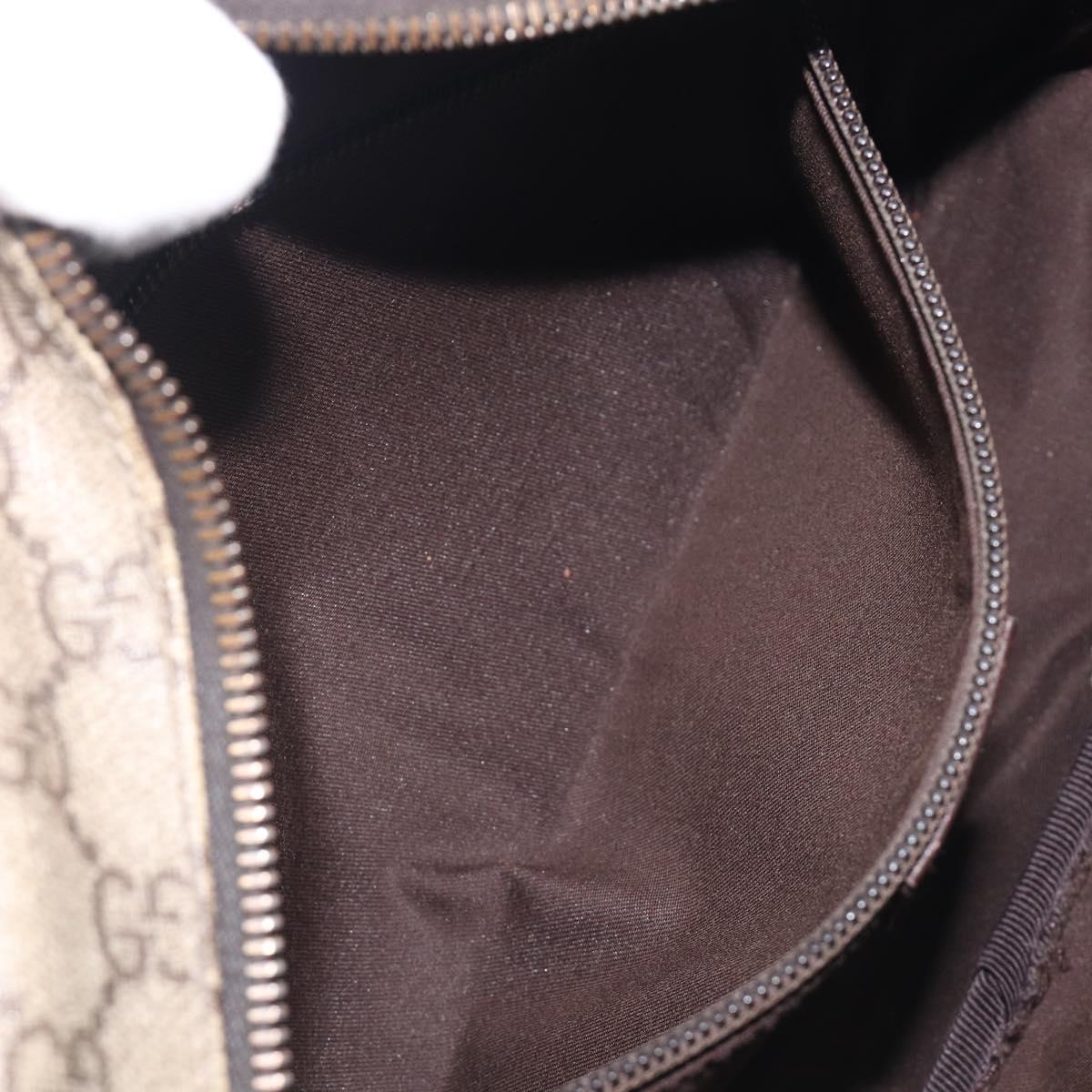 GUCCI GG Supreme Shoulder Bag PVC Beige Silver 114531 Auth 207872