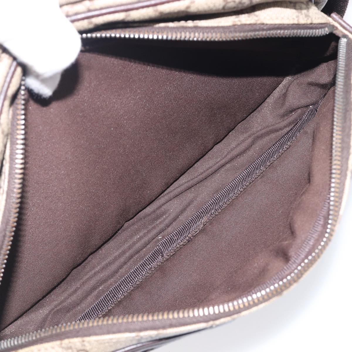 GUCCI GG Supreme Shoulder Bag PVC Beige Silver 114531 Auth 207872