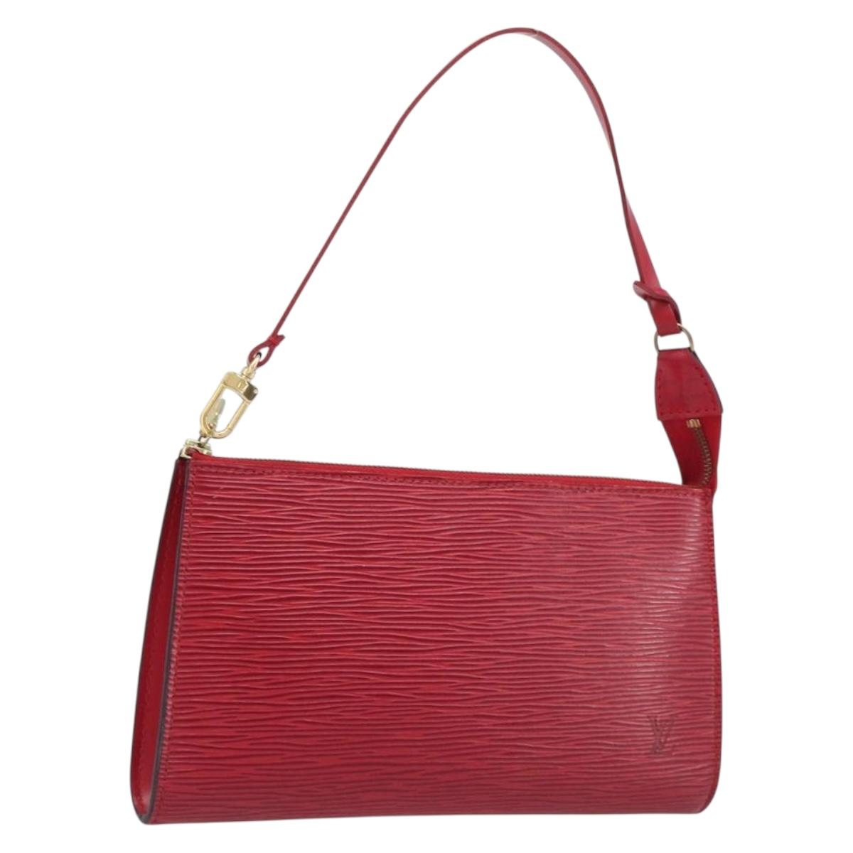 LOUIS VUITTON Epi Pochette Accessoires Accessory Pouch Red M52987 Auth 207877A
