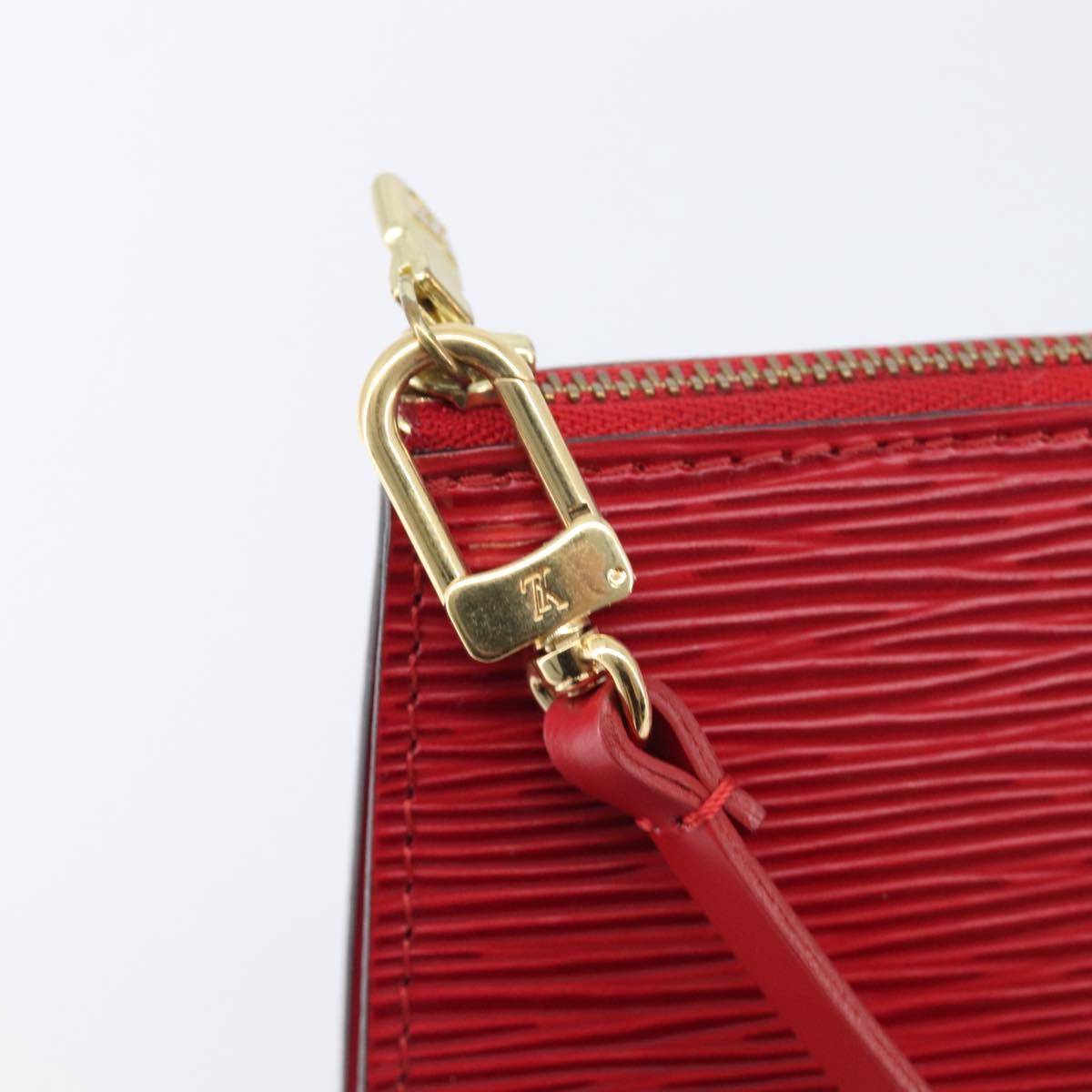 LOUIS VUITTON Epi Pochette Accessoires Accessory Pouch Red M52987 Auth 207877A