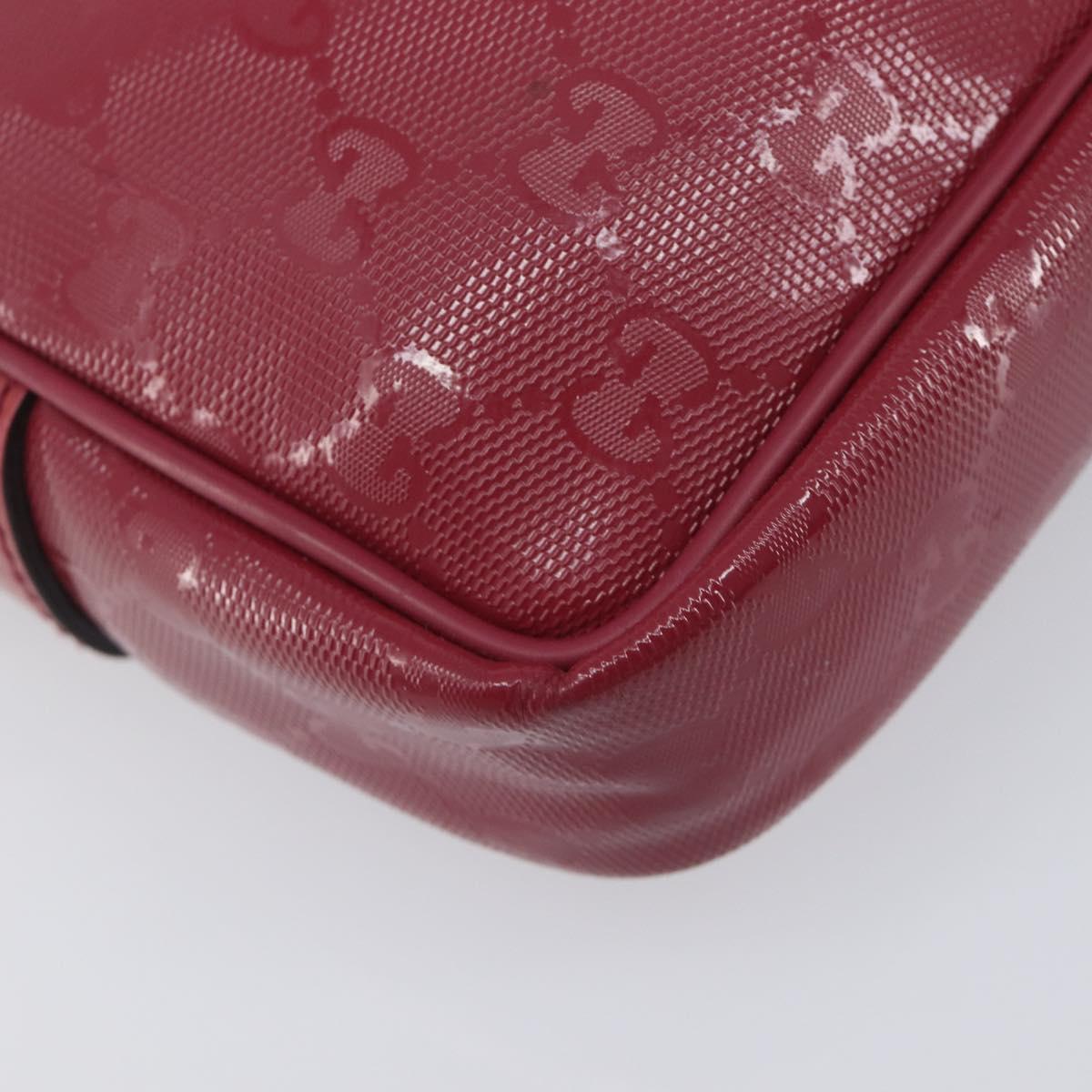 GUCCI GG Crystal Shoulder Bag PVC Red Silver 201447 Auth 207882A