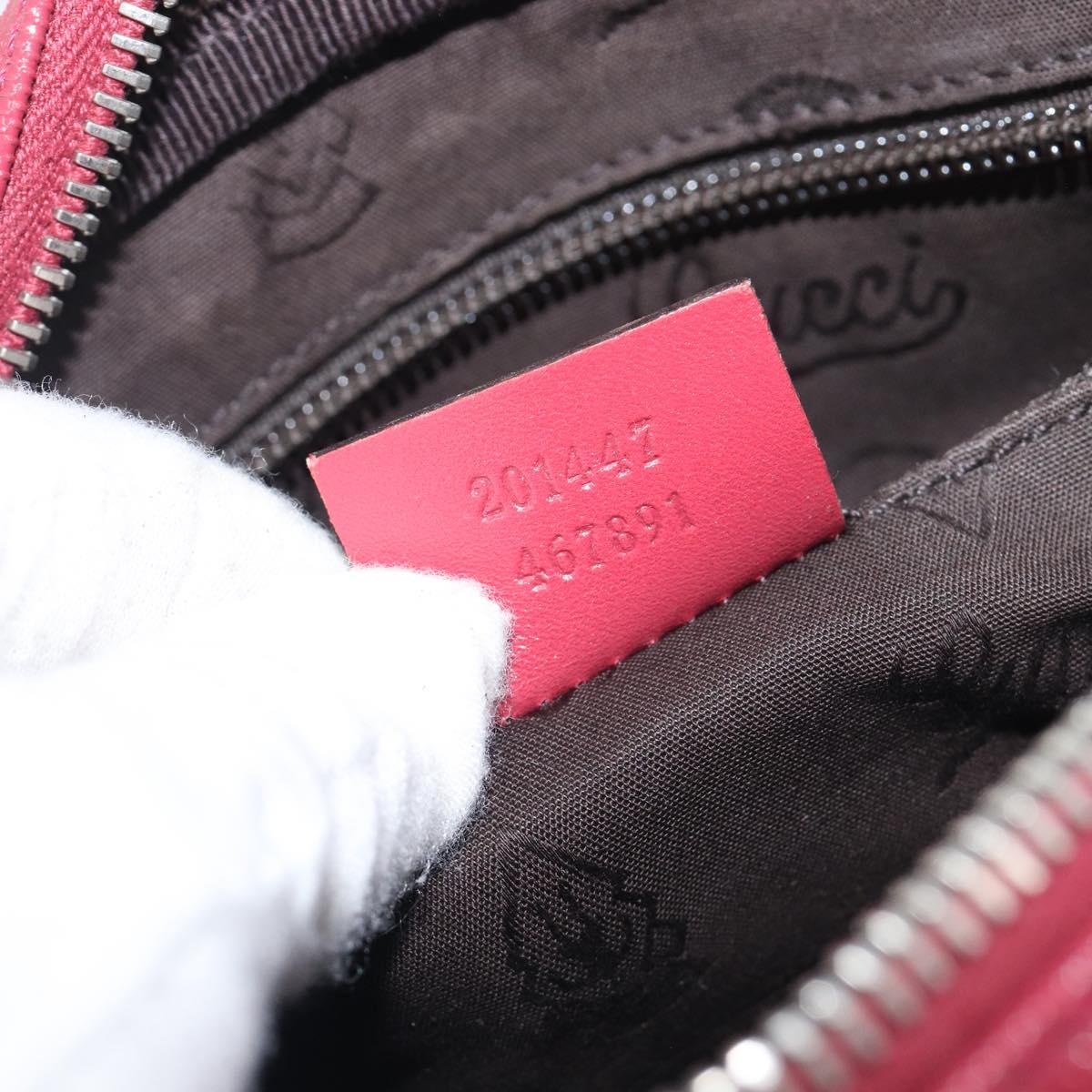 GUCCI GG Crystal Shoulder Bag PVC Red Silver 201447 Auth 207882A