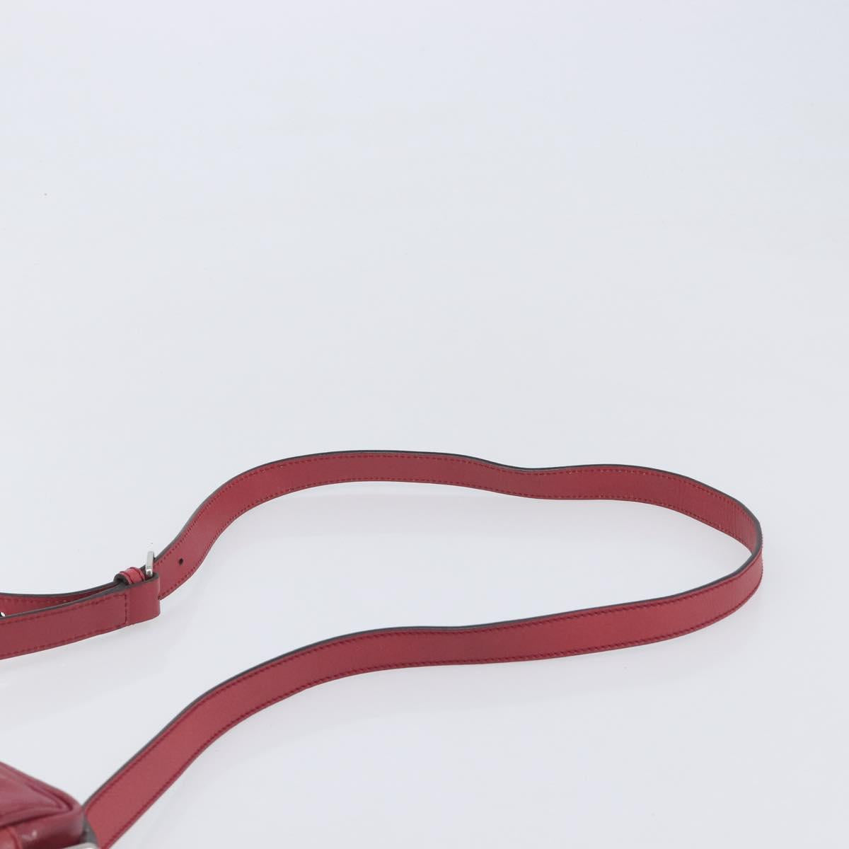 GUCCI GG Crystal Shoulder Bag PVC Red Silver 201447 Auth 207882A