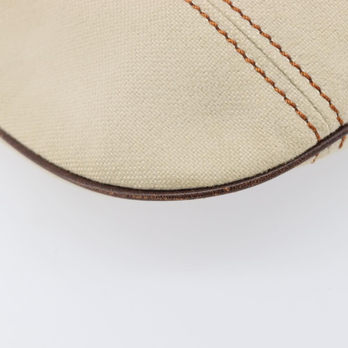 BURBERRY Blue Label Shoulder Bag Canvas Ivory Silver Auth 207885A