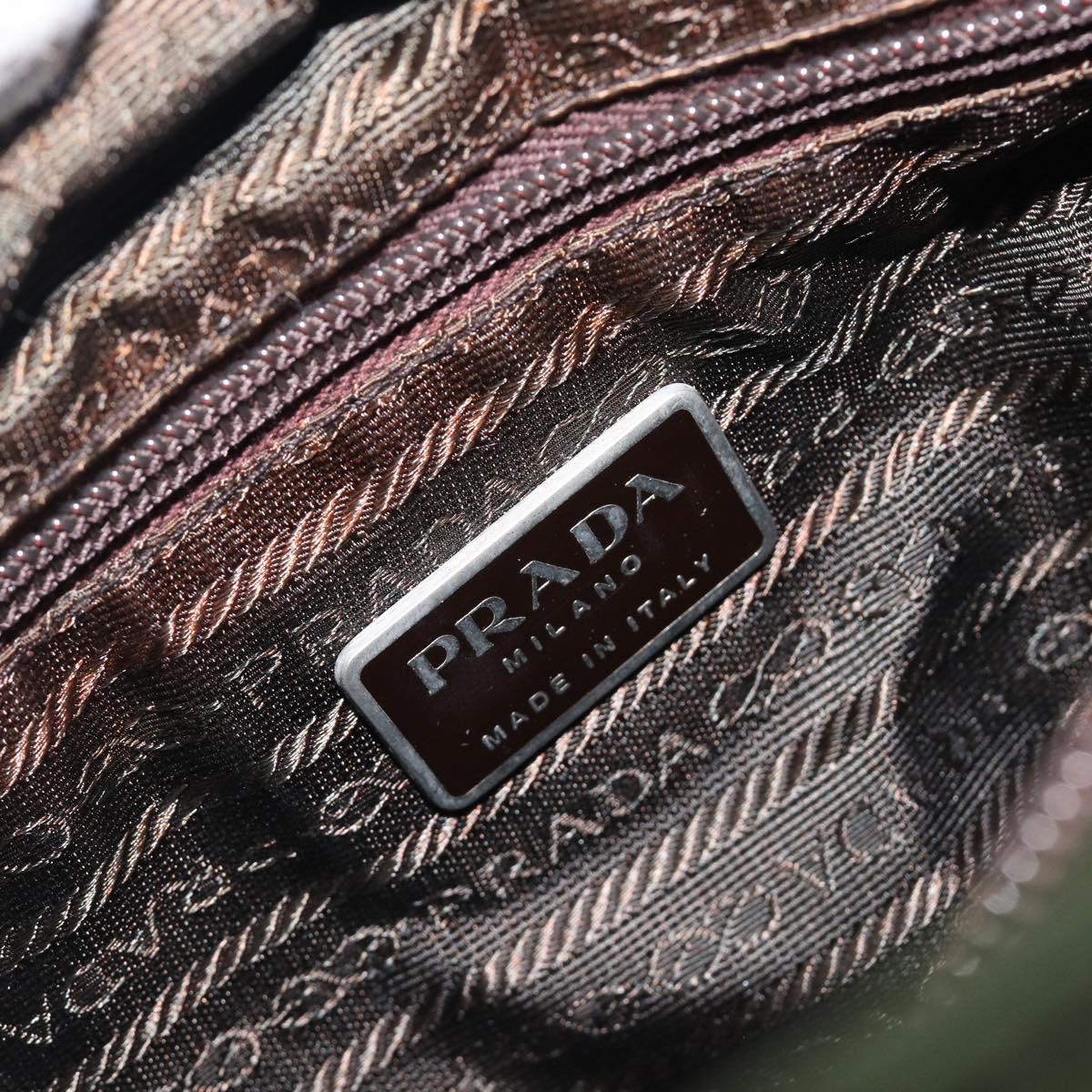 PRADA Hand Bag Nylon Green Auth 207896