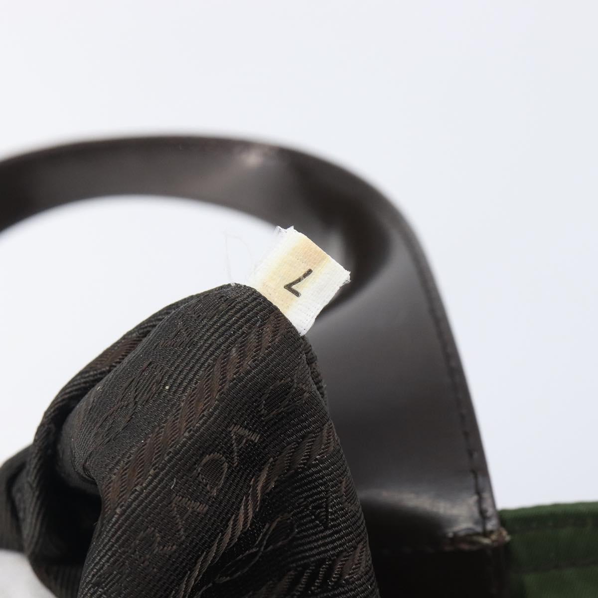 PRADA Hand Bag Nylon Green Auth 207896
