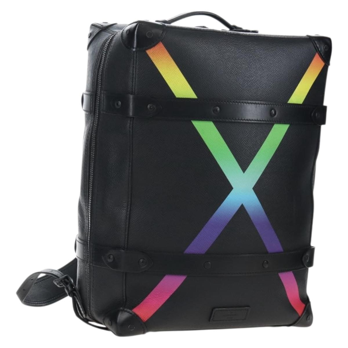 LOUIS VUITTON Taiga Rainbow Mini Soft Trunk Bag Black M30351 LV Auth 207898M