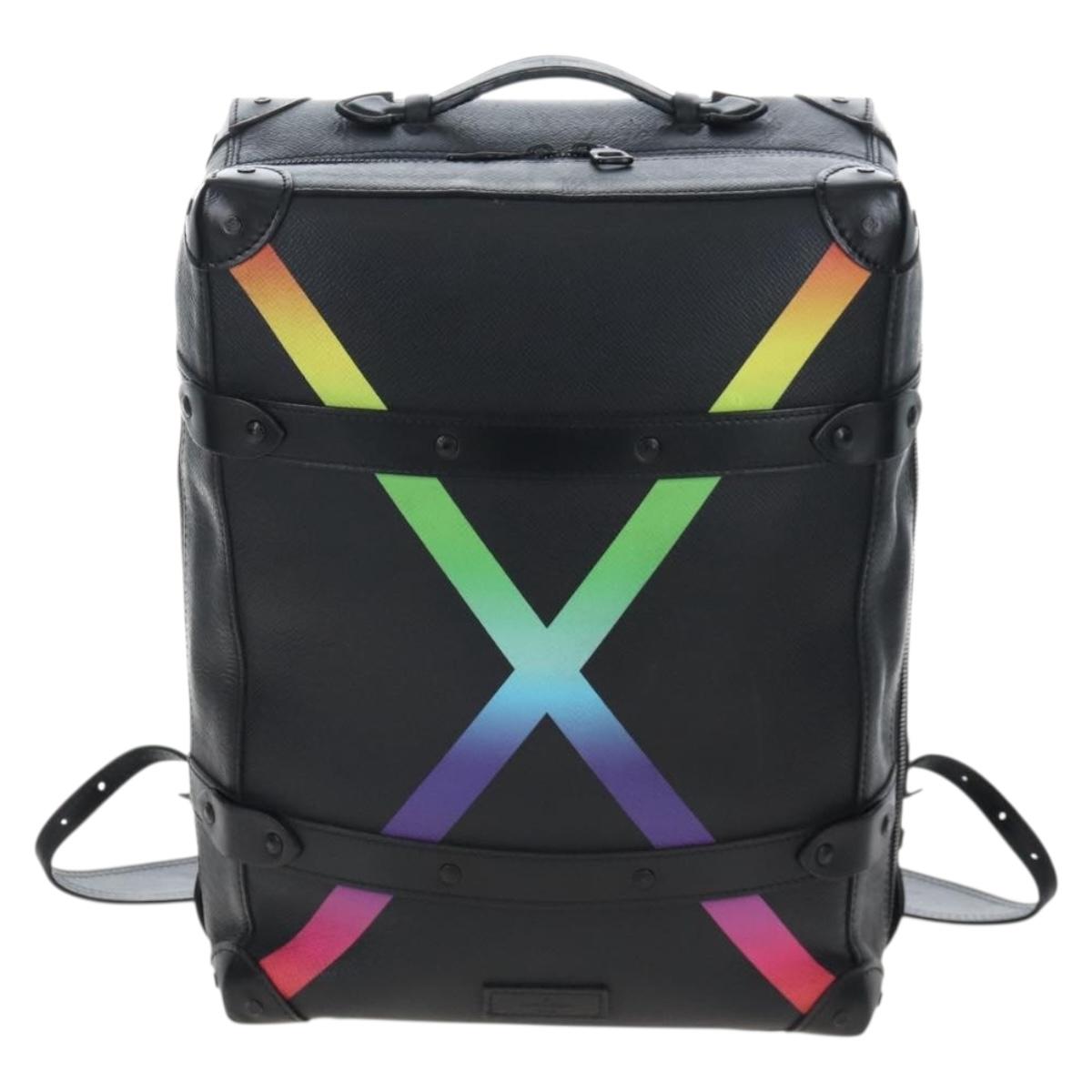 LOUIS VUITTON Taiga Rainbow Mini Soft Trunk Bag Black M30351 LV Auth 207898M