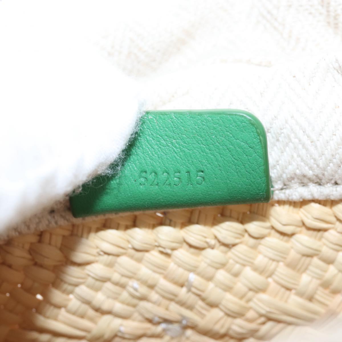 LOEWE Shoulder Bag Raffia Beige Green Auth 207914M