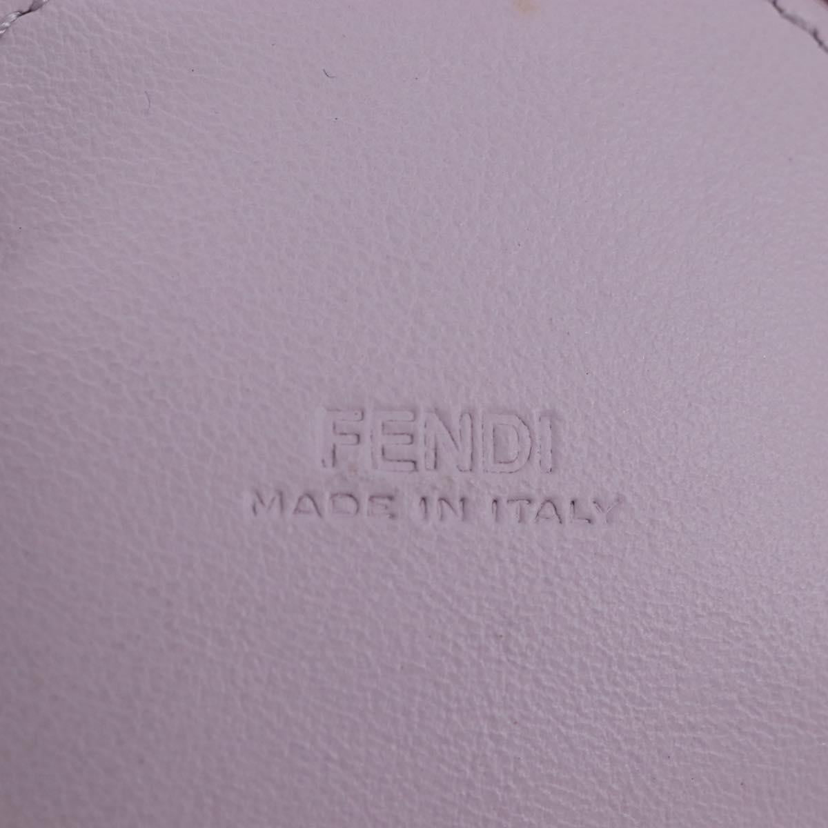 FENDI Bottle Holder Pouch Leather Lavende Silver 7AS022 Auth 207915M