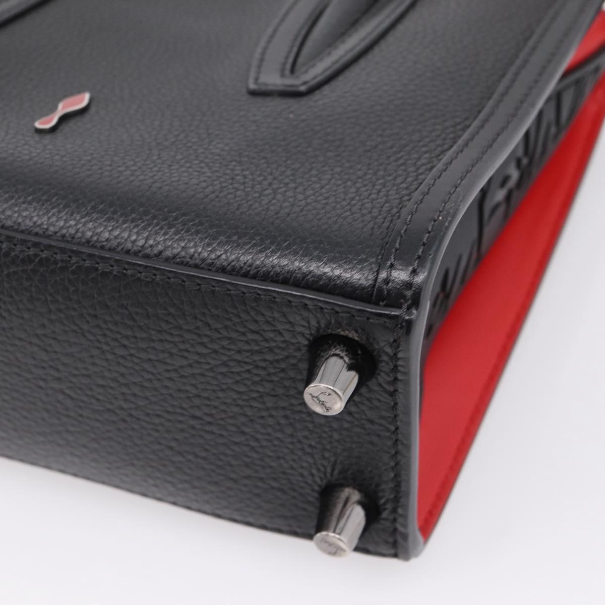Christian Louboutin Hand Bag Leather 2way Black Red Auth 207916A
