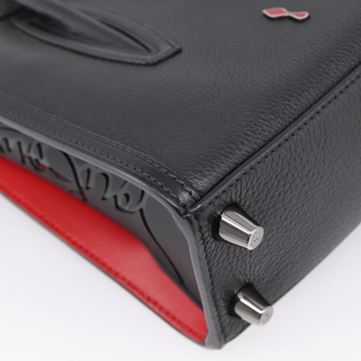 Christian Louboutin Hand Bag Leather 2way Black Red Auth 207916A