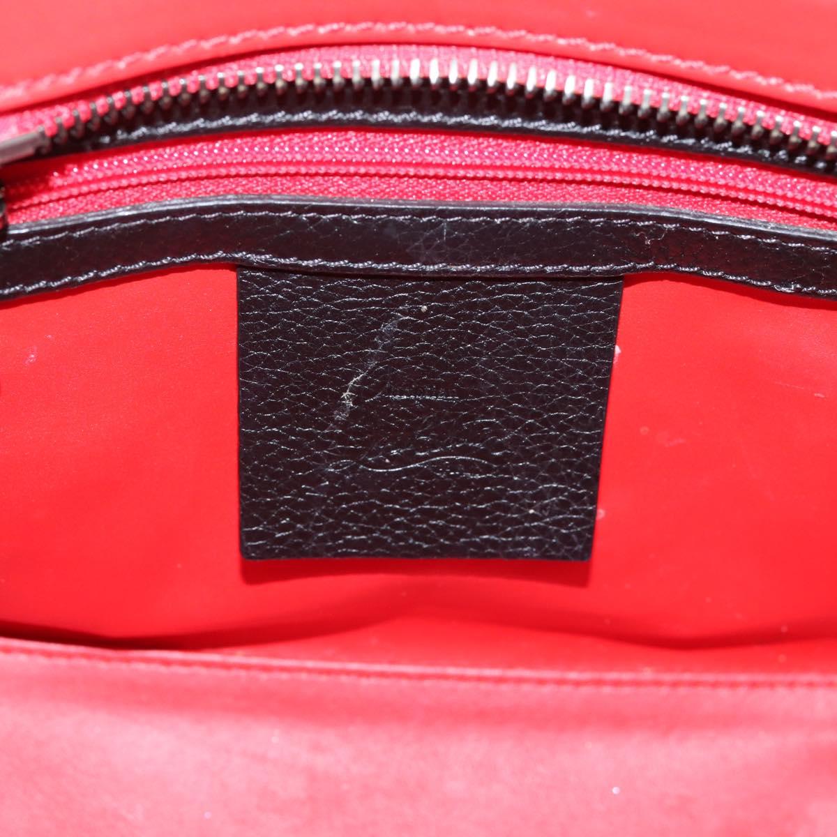Christian Louboutin Hand Bag Leather 2way Black Red Auth 207916A
