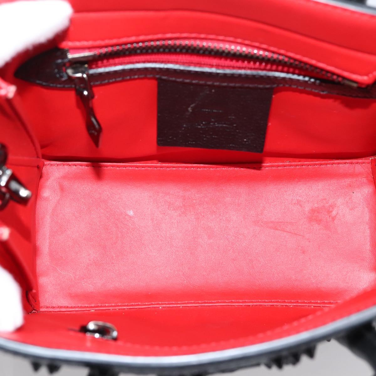 Christian Louboutin Hand Bag Leather 2way Black Red Auth 207916A