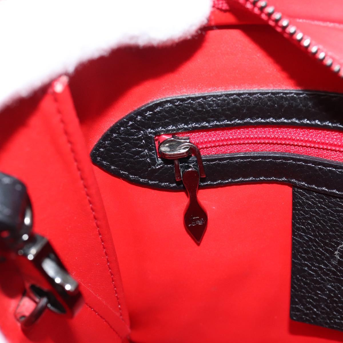 Christian Louboutin Hand Bag Leather 2way Black Red Auth 207916A