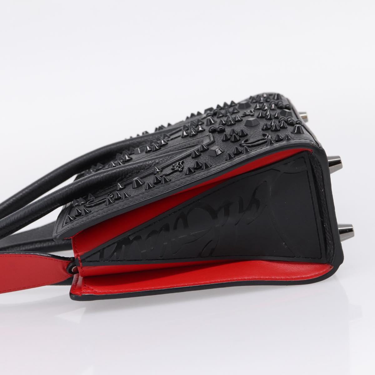Christian Louboutin Hand Bag Leather 2way Black Red Auth 207916A