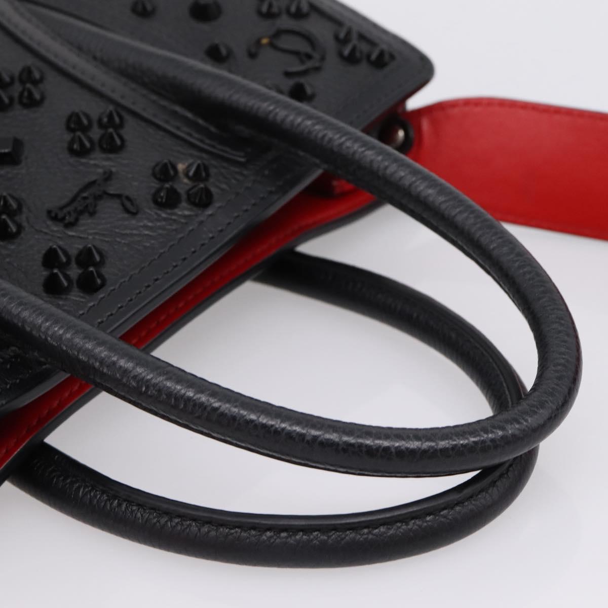 Christian Louboutin Hand Bag Leather 2way Black Red Auth 207916A