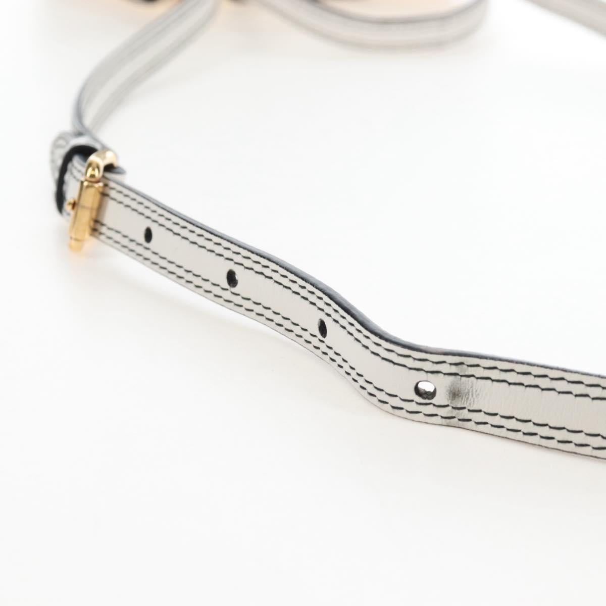 Miu Miu Shoulder Bag Leather White Gold Auth 207918M