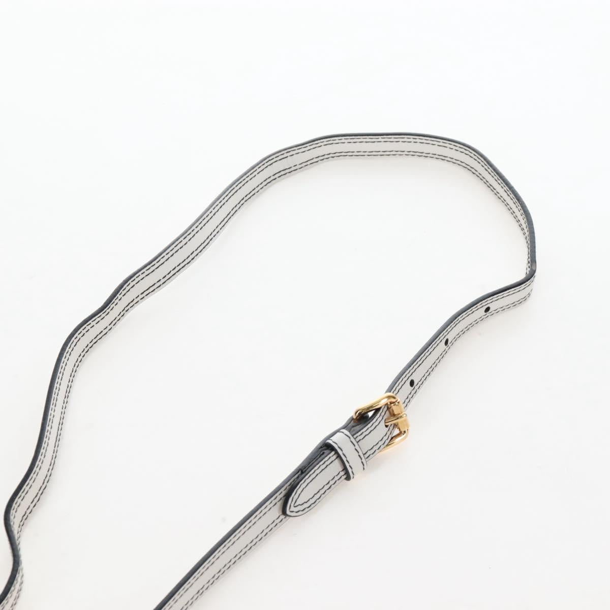 Miu Miu Shoulder Bag Leather White Gold Auth 207918M