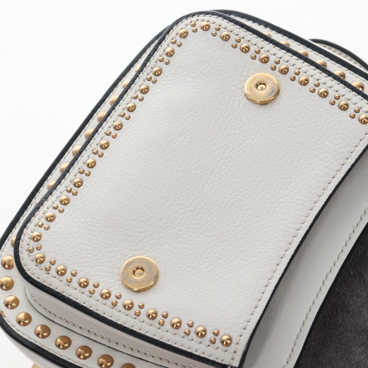 Miu Miu Shoulder Bag Leather White Gold Auth 207918M