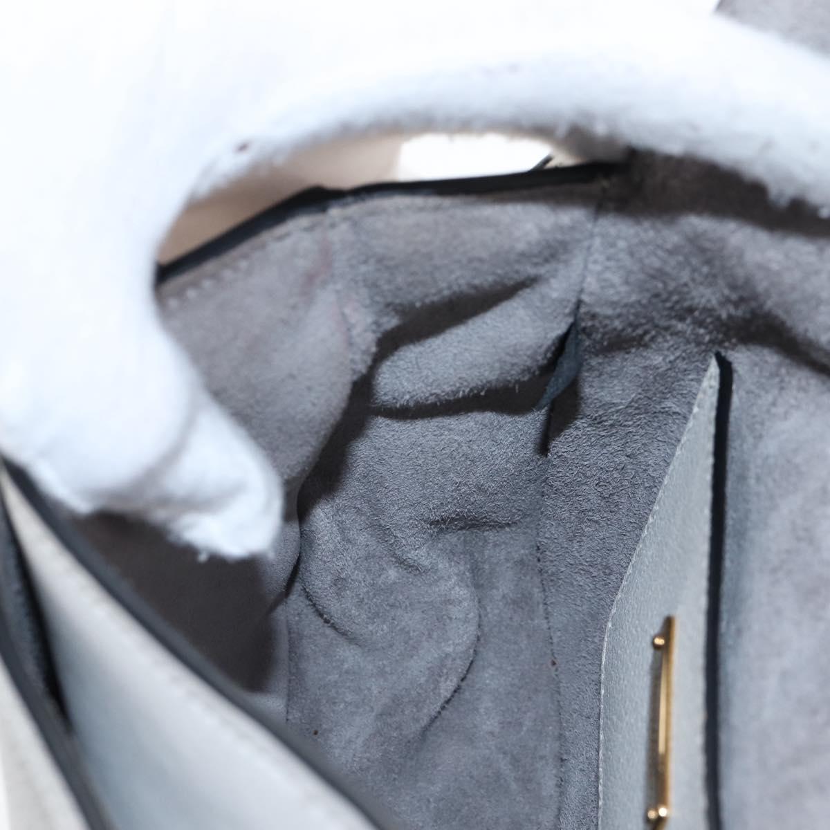 Miu Miu Shoulder Bag Leather White Gold Auth 207918M