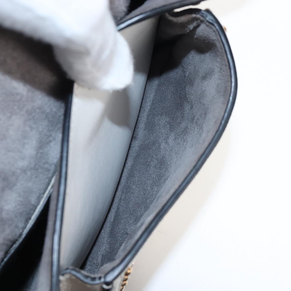 Miu Miu Shoulder Bag Leather White Gold Auth 207918M