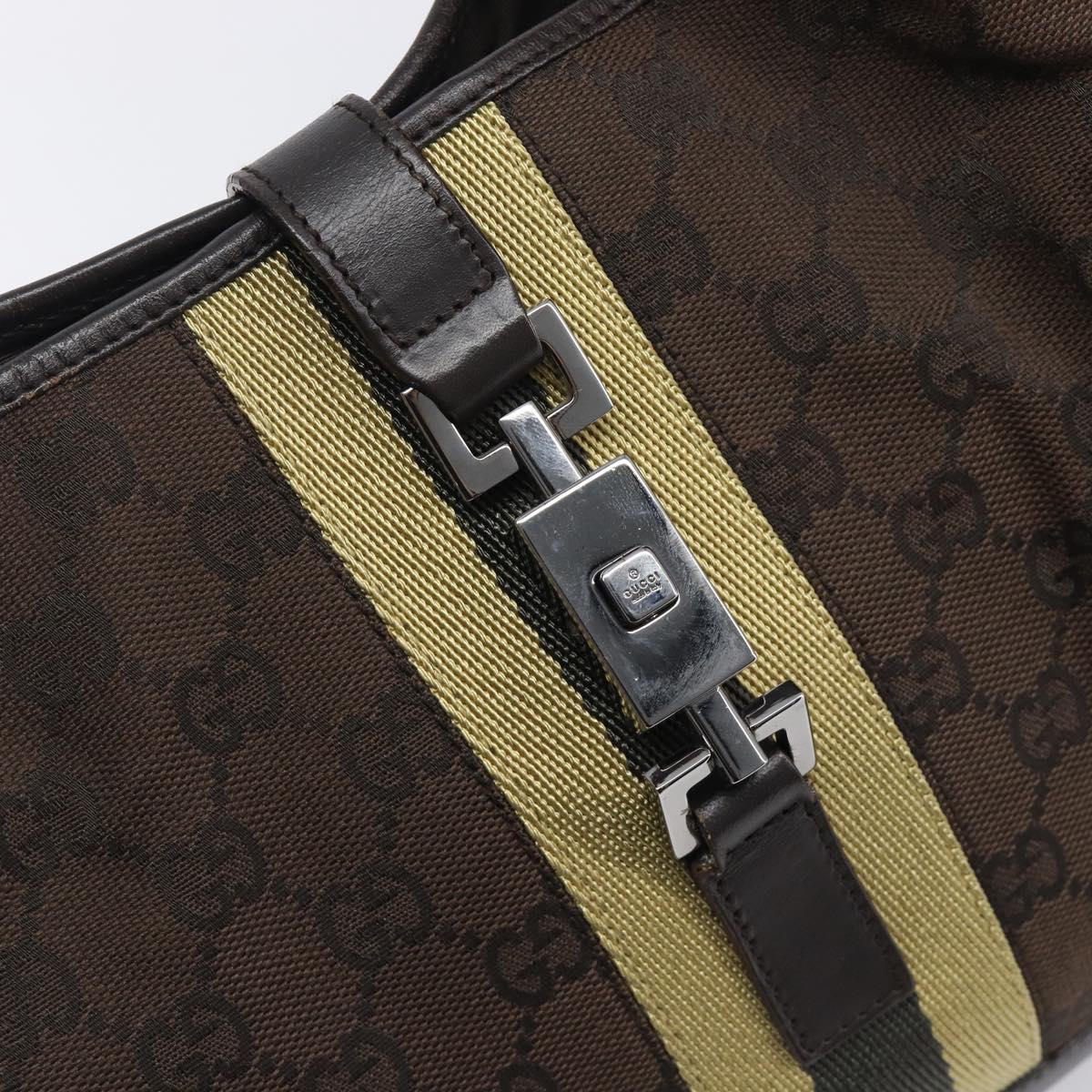 GUCCI GG Canvas Jackie Shoulder Bag Brown 00963 Auth 207923A