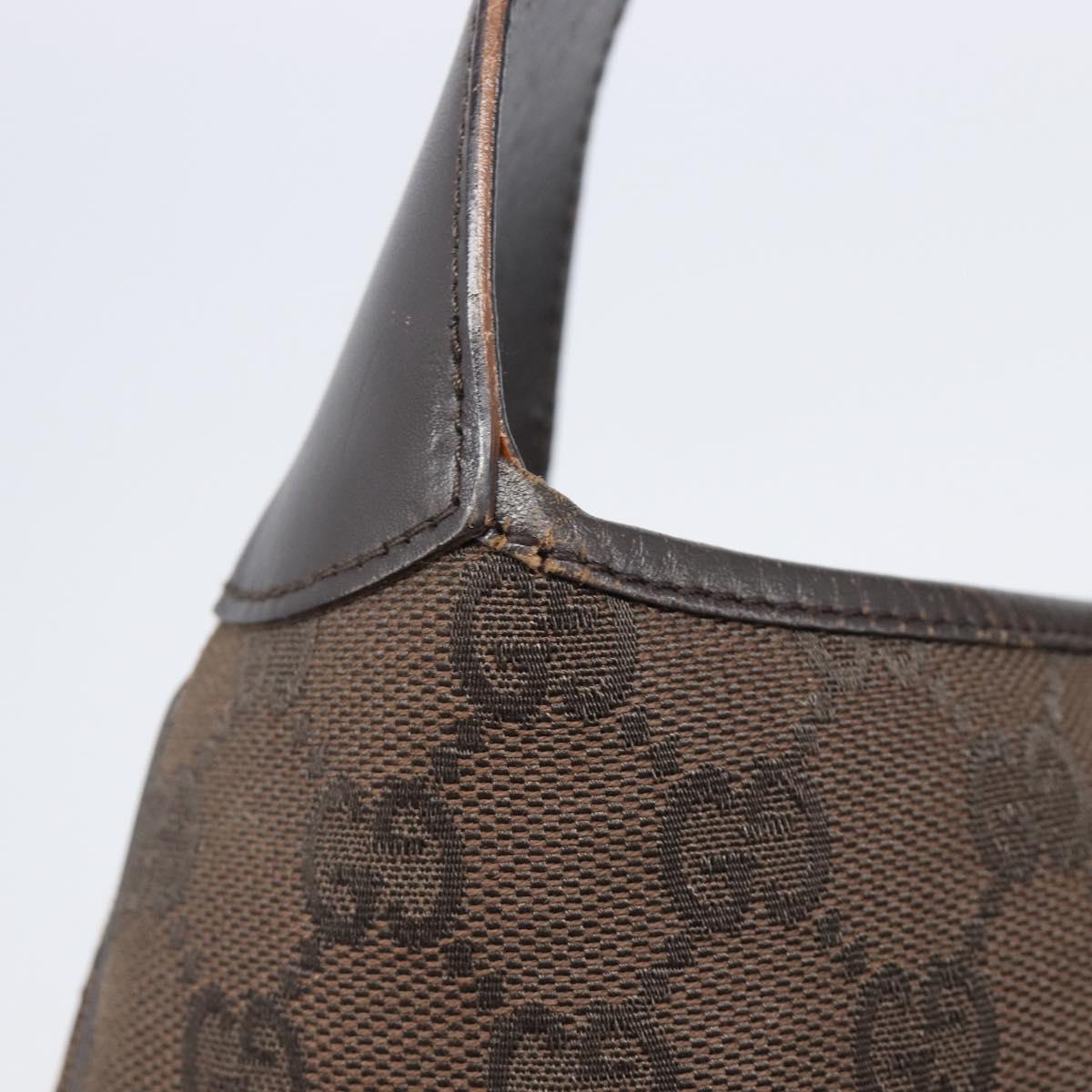 GUCCI GG Canvas Jackie Shoulder Bag Brown 00963 Auth 207923A