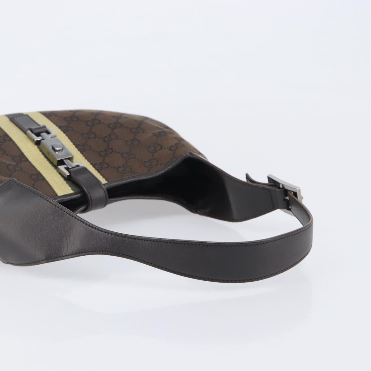 GUCCI GG Canvas Jackie Shoulder Bag Brown 00963 Auth 207923A