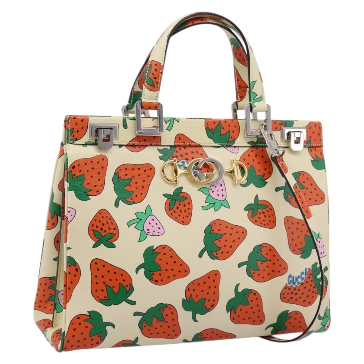 GUCCI Zumi Hand Bag Leather 2way Multicolor Silver 564714 Auth 207924M