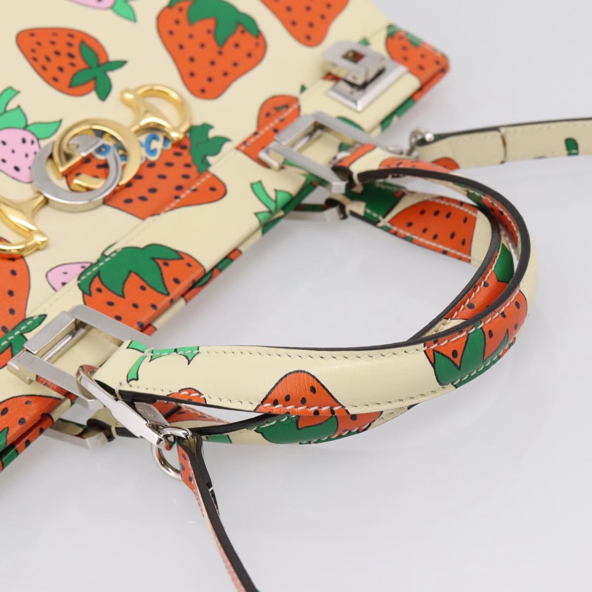 GUCCI Zumi Hand Bag Leather 2way Multicolor Silver 564714 Auth 207924M