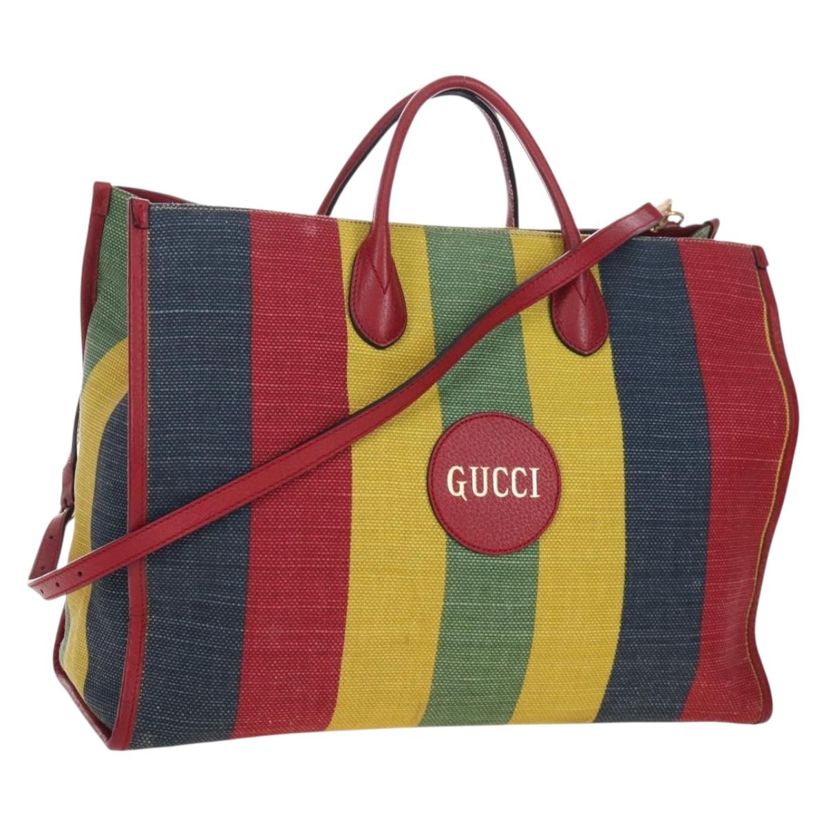 GUCCI Baiadera Hand Bag Canvas 2way Multicolor Gold Tone 630358 Auth 207925M