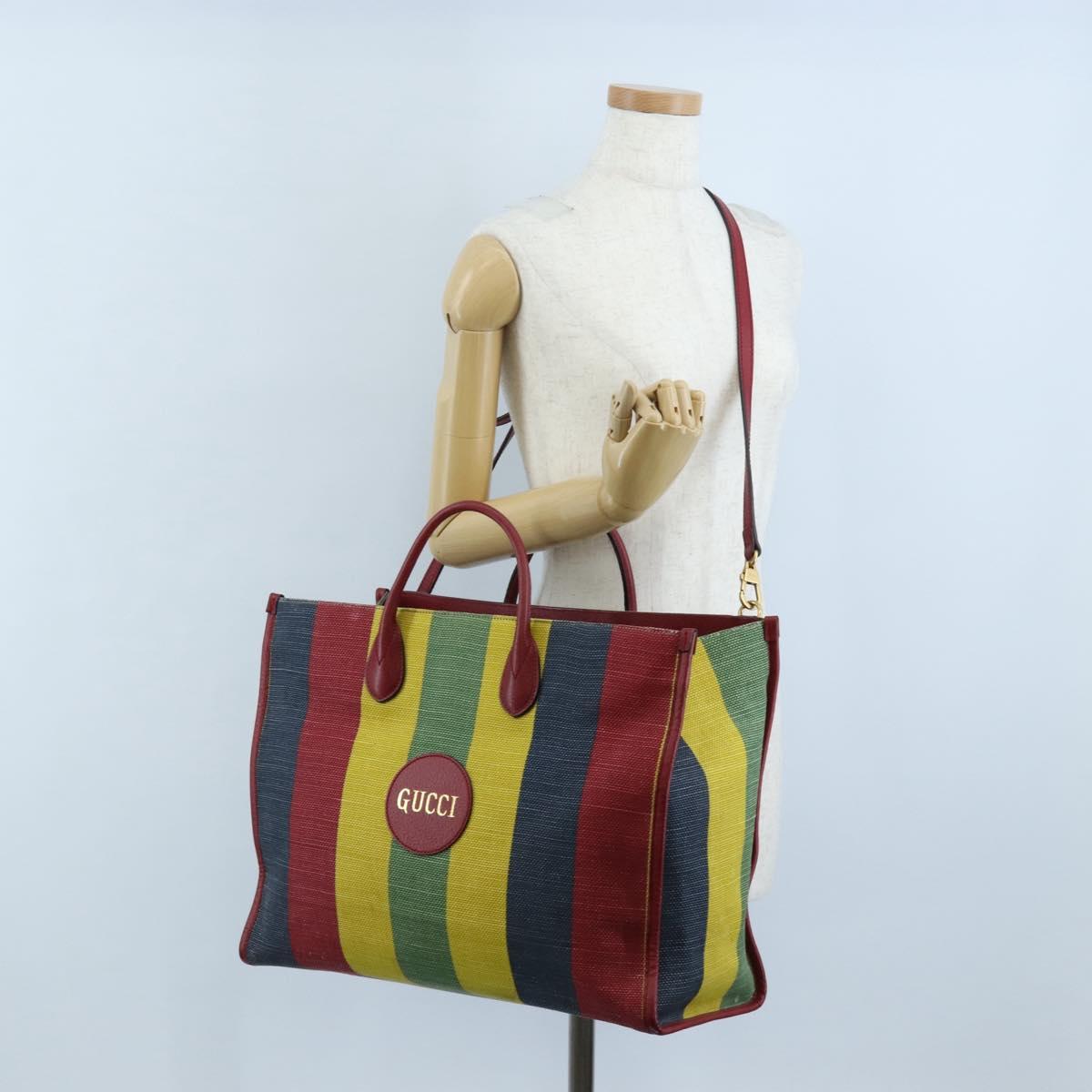 GUCCI Baiadera Hand Bag Canvas 2way Multicolor Gold Tone 630358 Auth 207925M
