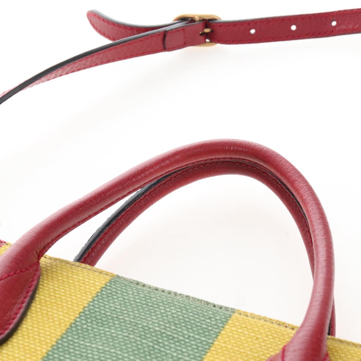 GUCCI Baiadera Hand Bag Canvas 2way Multicolor Gold Tone 630358 Auth 207925M
