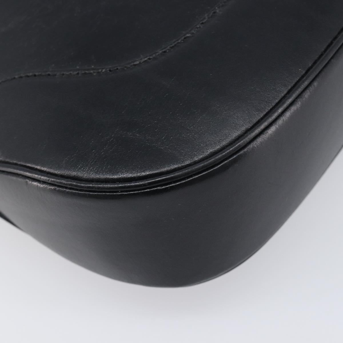 GUCCI Jackie Shoulder Bag Leather Black Silver 001 3346 Auth 207926A