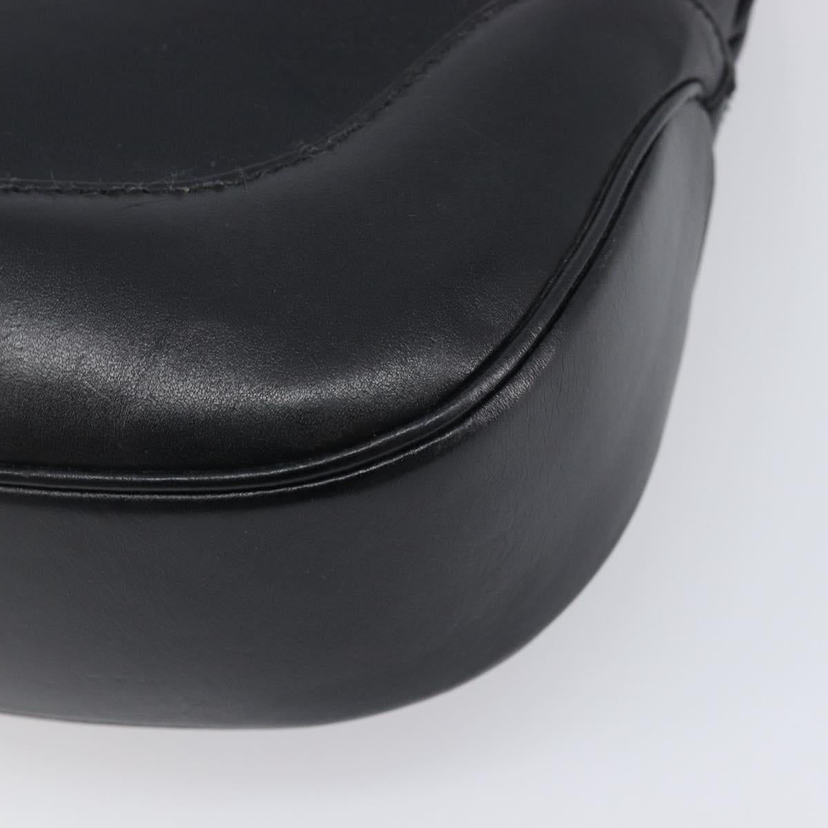 GUCCI Jackie Shoulder Bag Leather Black Silver 001 3346 Auth 207926A